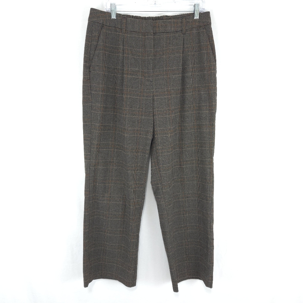 Old Navy Women's Extra High-Waisted Taylor Wide-Leg Trouser Pants in Brown Plaid